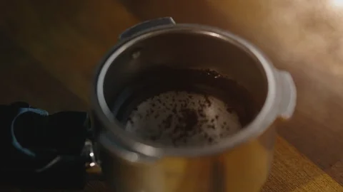Making Fresh Coffee from a Coffee Espresso Machine Stock Footage 111482354