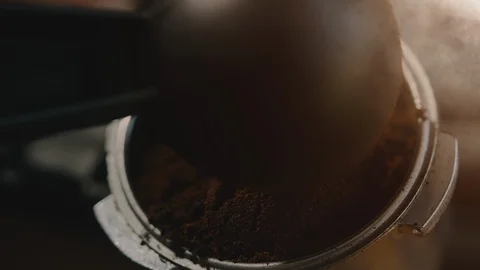Making Fresh Coffee from a Coffee Espresso Machine Stock Footage 111482418