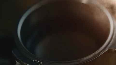 Making Fresh Coffee from a Coffee Espresso Machine Stock Footage 111482844