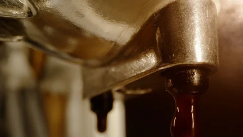 Making Fresh Coffee from a Coffee Espresso Machine Stock Footage 111489568