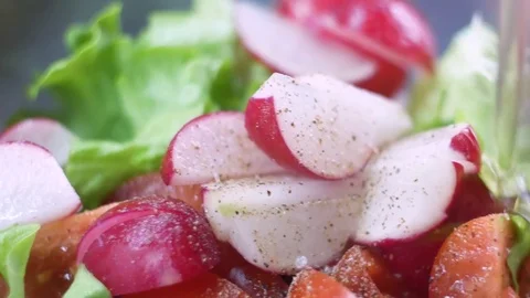 Making fresh salad Stock Footage 81176707