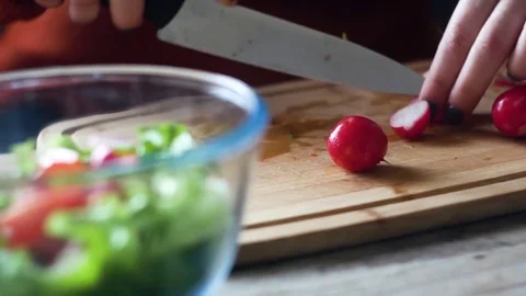 Making fresh salad Stock Footage 81176719