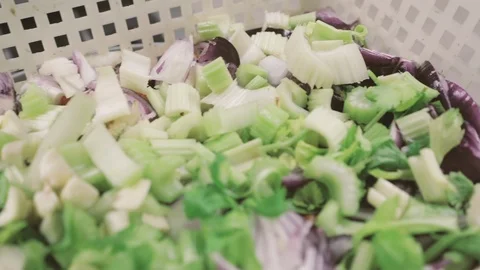 Making fresh salad Stock Footage 86391839