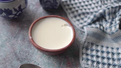 Making fresh yogurt at home in a simple way Stock Footage 336650815