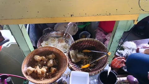 Making a fried bread. Stock Footage 95170845