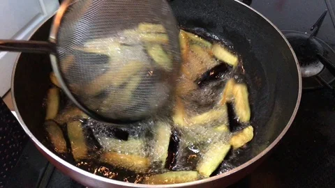 Making fried food. Stock Footage 95792302