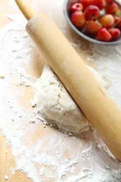 Making a fruit pie Stock Photos