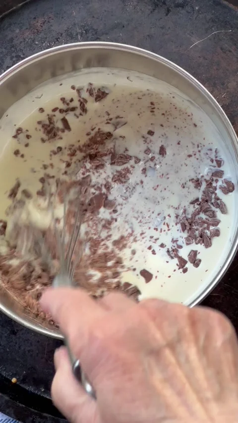 Making ganache vertical Stock Footage 236585388