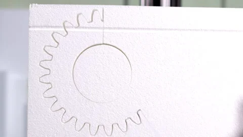 Making a gears of styrofoam Stock Footage 161340119