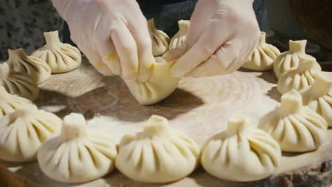 Making Georgian Khinkali Stock Footage 138192699