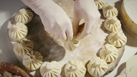 Making Georgian Khinkali Stock Footage 138192706