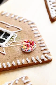 Making of gingerbread house Stock Photos