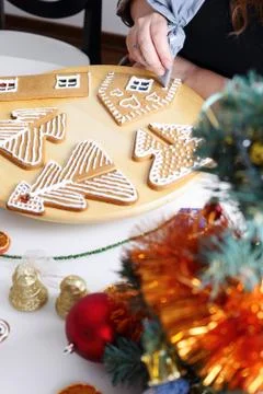 Making of gingerbread house Stock Photos