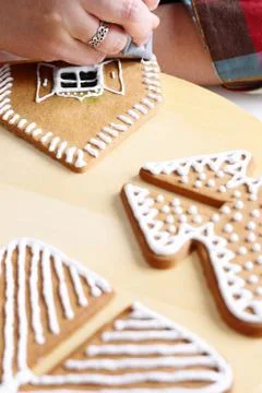 Making of gingerbread house Stock Photos