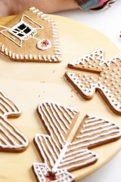 Making of gingerbread house Stock Photos