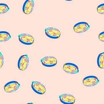 Making gingerbread winter isometric icon seamless pattern 스톡 일러스트