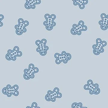 Making gingerbread winter line seamless pattern Stock Illustration