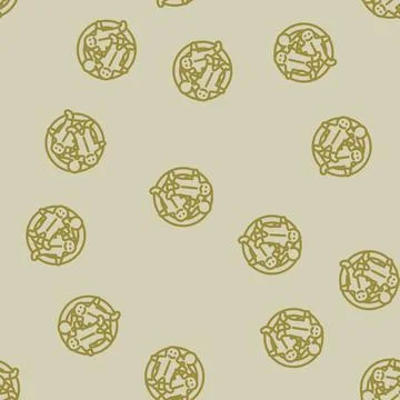 Making gingerbread winter line vector seamless pattern Illustrazione stock