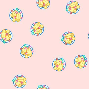 Making gingerbread winter vector seamless pattern Stock Illustration