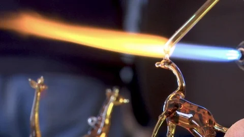 Making glass figurines 2 Stock Footage 100683231
