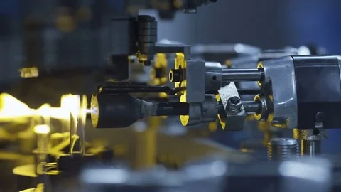 Making of glass vials at the glass-blowing plant Stock Footage 71158341