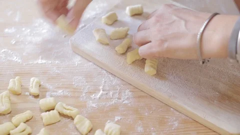 Making Gnocchi di Patate Stock Footage 128294338