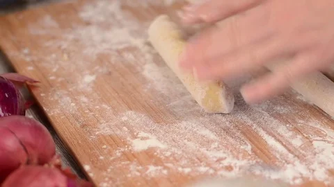 Making gnocchi footage Stock Footage 77691234