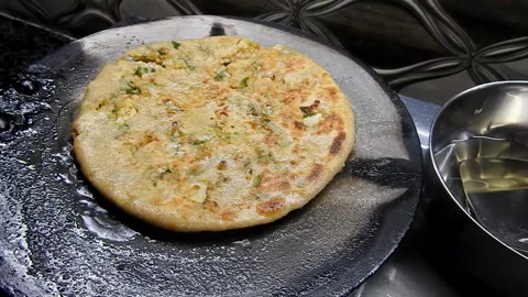 Making Gobi paratha Stock Footage 194443455
