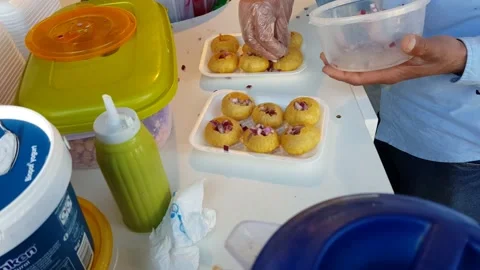 Making Gol Gappay Stock Footage 131345064