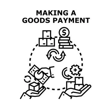 Making goods payment transaction with exchange process Stock Illustration