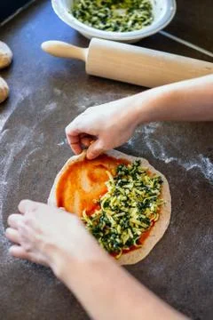Making gozleme Stock Photos