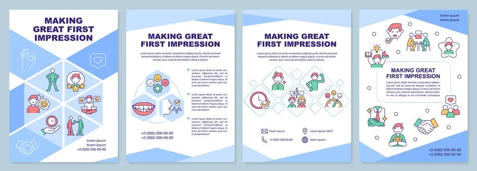 Making great first impression brochure template 스톡 일러스트