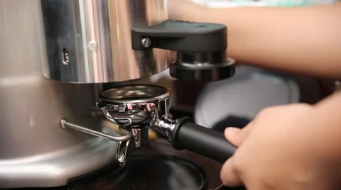 Making Ground Coffee with Coffee Grinder.HD video Stock Footage 53849416
