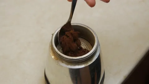Making Ground Coffee Stock Footage 147957481