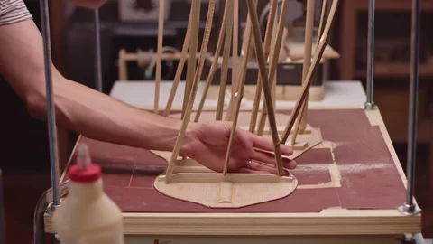 Making a guitar step by step tutorial Stock Footage 117978615