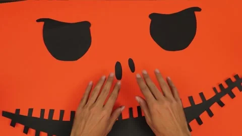 Making halloween crafts 003 Stock Footage 242961532