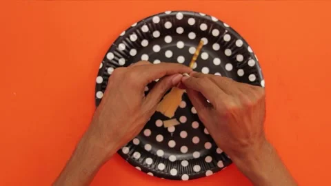 Making halloween snacks 002 Stock Footage 242961705