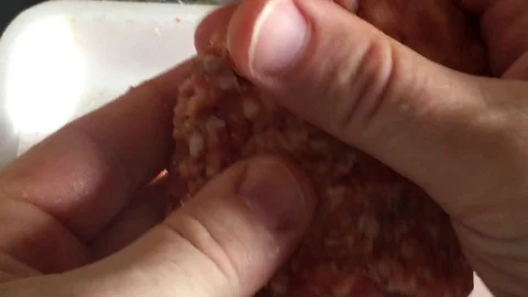 Making Hamburger with Raw Meat Video stock 77143769