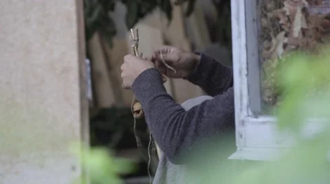 Making hand made rattle Stock Footage 68859333