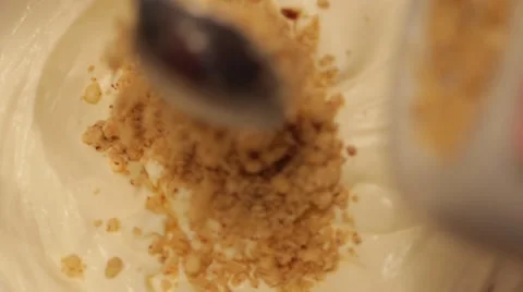 Making a hazelnut cream in slow motion Stock Footage 49076832
