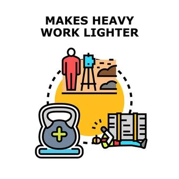 Making heavy work lighter concept vector illustration Stock Illustration