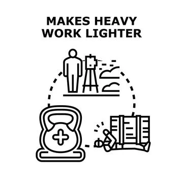 Making heavy work lighter concept vector illustration Stock Illustration