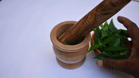 Making Herbal Medicine of Andrographis paniculata leaves. Stock Footage 289221761