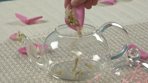 Making Herbal Tea Stock Footage 96142186