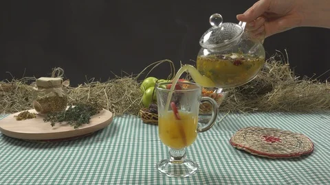 Making Herbal Tea Stock Footage 98243702