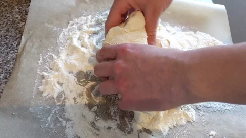 Making home made bread, close up of hands Video stock 242603066