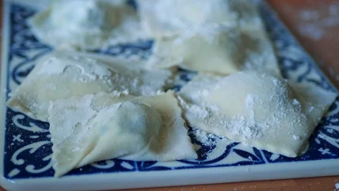 Making homemade pasta during the lockdown covid-19 virus in 4k 库存影片 129560396