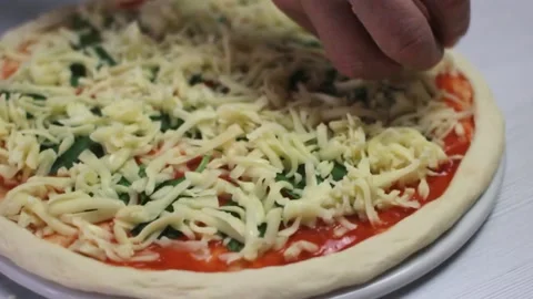 Making homemade pizza Stock Footage 156015541