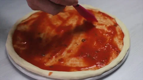 Making homemade pizza Stock Footage 156015544
