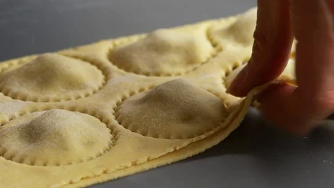 Making homemade ravioli Stock Footage 71240123